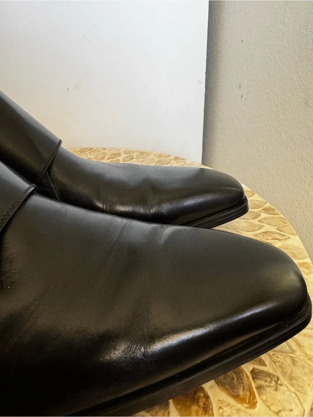 Magnanni Black Leather Double Monk Strap Boots size 9.5M